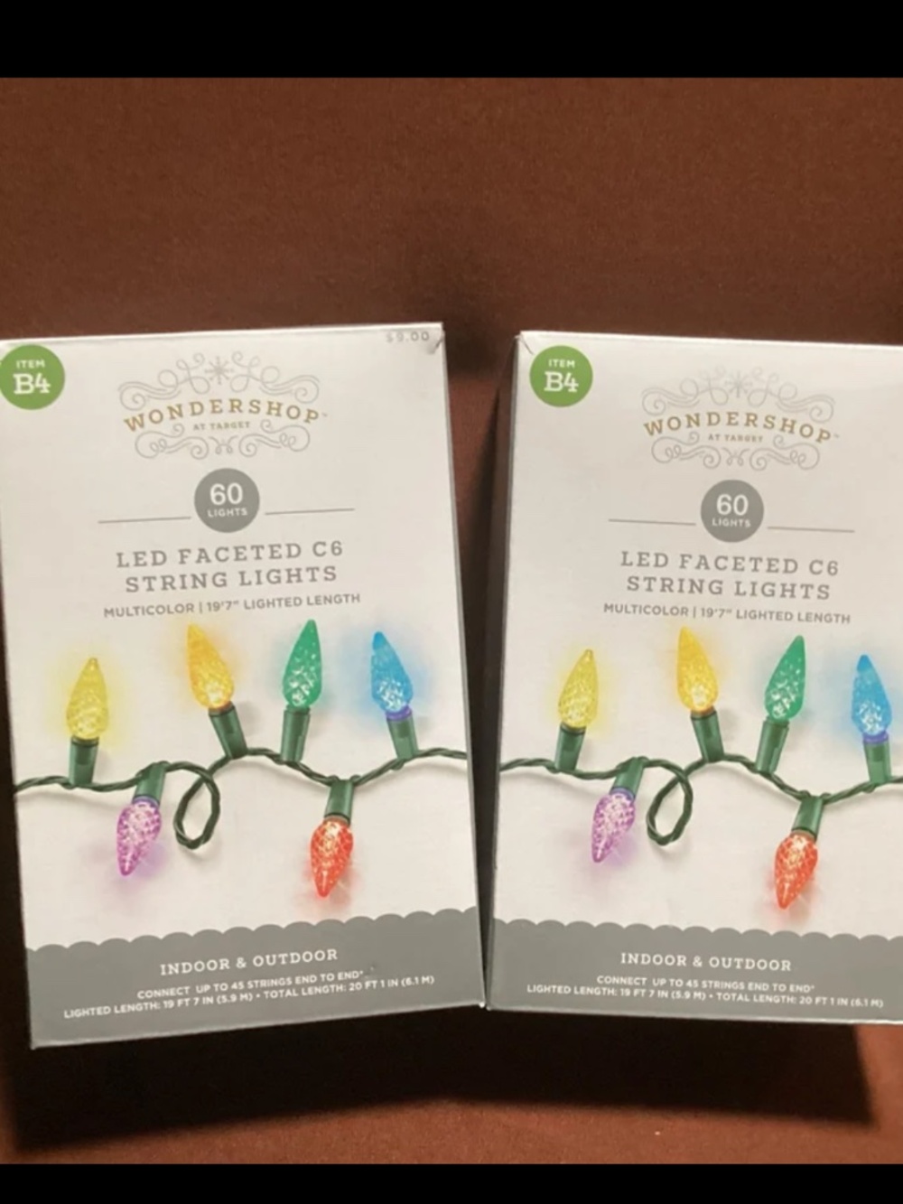 Wondershop Christmas LED Faceted C6 String Multi-Color Lights Bundle